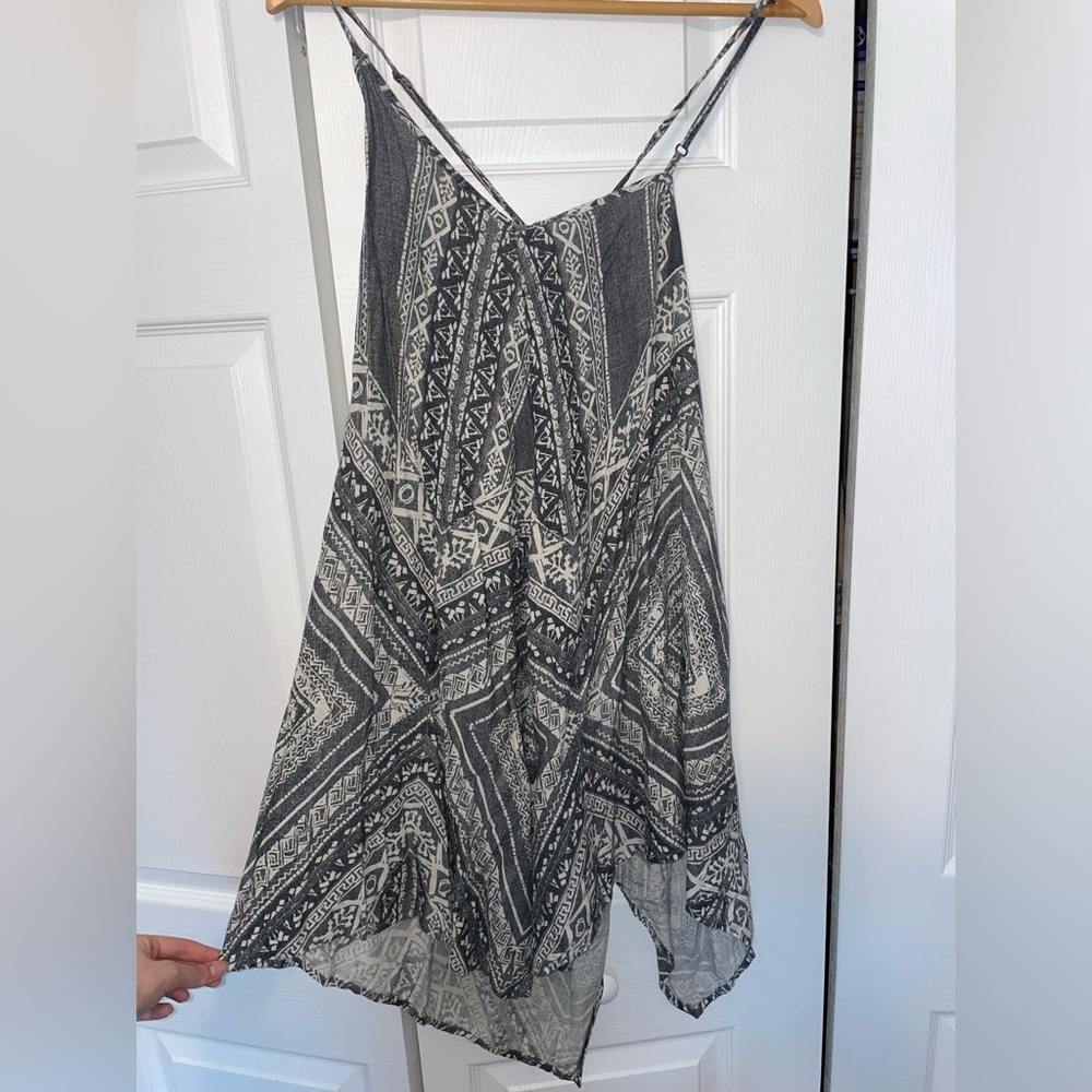 Women's navy and White asymmetrical dress